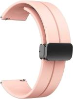 JOBINKA 20mm Smart Watch Strap with Metal Magnetic Lock Clasp,suitable for all 20mm watches Smart Watch Strap (Pink)
