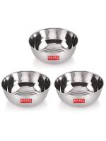 HAZEL Stainless Steel Bowl Vati | Steel Bowl Set For Kitchen | Dinner Bowl Katori Serving Wati, 200 ML, Set of 3