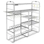 OSE 5 Shelf Wall Mount Kitchen Dish Rack | Plate Cutlery Stand | Kitchen Utensil Rack | Kitchen Organizer | Stainless Steel (30 x 32 Inch)