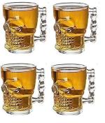 Cracker Transparent Skull Beer Mug Drinking Glass With Handle Serve Whiskey Wine And Juice 520ml (2pc)