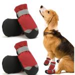 KUTKUT Dog Boots for Small Dogs| Anti Skid Paw Protector For Hot Summer For Shih Tzu, Pug, King Charls etc| Pet Shoes with Reflective Straps and Non-Slip Sole| Soft & Lightweight Dog Footwear (SIZE: 4)