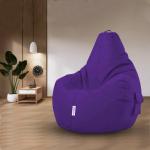 Macca Faux Leather Purple Bean Bag Filled With Beans - X-Large
