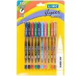 Linc Glycer Assorted Colour Ball Pens, 0.6 mm Tip, Assorted Ink, Pack of 20