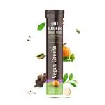 Vegan Greens Plant Based DHT Blocker With Biotin, Omega 3, Stinging Nettle, Pine Bark, Green Tea. For Hair Growth, Hair Fall Control, Healthy Hair For Men & Women (25 Effervescent Tablets, Orange)