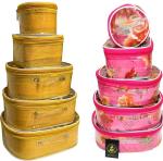Rasafa Combo Pack of 10 High Fashionable Supreme Quality Vanity Box Makeup Box, Bangle Box, Storage Case, Jewellery Case Vanity Box (Pink, Brown)