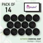BADA HAIR Activated Charcoal Soap for skin whitening, Treat Oily Skin Pack of 14