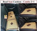 Q1 Beads XLComboBG Wooden beads acupressure mat car bead REAR seat cover cushion Combo pack 2+ 1 for all the Hatchback cars (Universal Fit, Any Brand Hatchback Car)