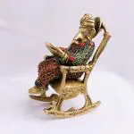 RITUALISTIC India Chair Ganesha Reading Ramayan Ganesh murti 3D Movable Chair for Decor Home & Living puja Gifting