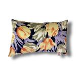 KS Pillows 100% Pure Organic ILAVAM PANJU Pillow For Comfortable Sleep Floral Print Pillows (Peach)