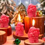 DEEPSEA Santa Claus Candle for Christmas Decoration | Santa Candle | Pack of 4 Pcs