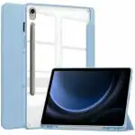 ProElite Cover for Samsung Galaxy Tab S9 FE 10.9 inch Cover Case, Smart Flip Case Cover for Samsung Galaxy Tab S9 FE 10.9 inch with S Pen Holder, Ligth Blue [Transparent Back]