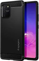 Spigen Rugged Armor Matte Black Thermoplastic Polyurethane Shock-Absorbent Back Cover Case Compatible with Samsung Galaxy S10 Lite 7.62 x 1.02 x 15.24 cm