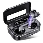 OSHEE STORE M10 in-Ear TWS Wireless Earphone Touch Bluetooth Earplugs in The Ear Stereo Sport Headsets Noise Reduction Headphones with Digital Display, with Mic - Black