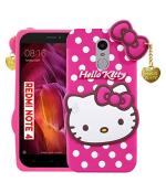 Clickaway Pink Rubber Hello Kitty Back Cover Case For Xiaomi Redmi Note 4