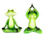 Wonderland Green Yoga Frog Statue - 5.8 inch (Set of 2)