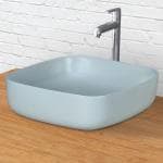 Plantex Premium Tabletop Ceramic Square Wash Basin/Countertop Bathroom Sink (Ocean, 16 x 16 x 5 Inch)