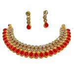 Gyaan Jewels Handmade Gold Plated Alloy Earring and Necklace Set White (Girls, Baby Girls, Women) (Pack of 1) Free Size
