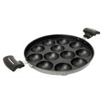 Kitchen Chef Black Aluminium Die Cast Gas Stove Compatible Non Stick Appam Maker 23 cm