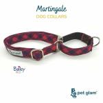 Pet Glam Martingale dog collar-Bailey Red Medium