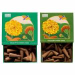 HELP US GREEN Natural Incense Fragrance Eucalyptus and Nagchampa Dhoop Cones with Holder (80 pcs) | Havan for Pooja, Home & Festivals I Natural Guggal/Loban Original |Pack of 2 (40 Cones/pack)