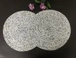Master Piece Crafts Set Of 2 Handmade Beaded Placemats, Round White and Black Placemat, Dining Festive Party Table Decor 14 inch, Housewarming Gift
