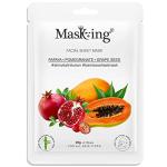 MasKing Bamboo Facial Sheet Mask of Papaya, Pomegranate & Grape Seed for Skin Vital Infusion Ideal for Women & Men 20ml, (Pack of 1)