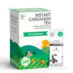 TeaFit Premium Instant Unsweetened Cardamom Tea Premix - 10 Single Serve Sachets | Ready to Use Instant Milk Tea Premix | Elaichi Chai | No Added Artificial Sugar