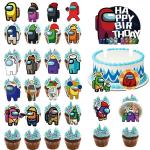 Festiko 25 Pcs Video Game Cake Toppers Gaming Cupcake Toppers For Gamer Happy Birthday Party Supplies Cupcake Decorations For Game Fans Birthday Party