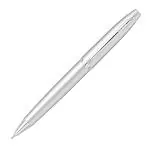 Scrikss Noble 35 | 0.7mm Mechanical Lead Pencil | Matte Chrome Upper & Lower Body | Twist Mechanism | Chrome Trims
