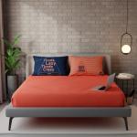 Stoa Paris Tomato Badass Goodass (Crazy Lazy) Double Bed Sheet with 2 Pillow Covers 300 TC