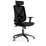 HNI India Office Chair Ativo with Headrest Ergonomic Desk Chair For Office, Work from Home, Small Businesses & Startups & Adjustable Lumbar Support, PU Foam Seat Cushion with Adjustable Seat Height, Height Adjustable Armrest (Black)