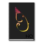 Navneet HQ| Hard Cover Ganesha Notebook Design 6| Wiro / Spiral Bound| Single Line| A6 Size - 14.8 cm x 10.5 cm| 192 Pages| Pack of 2