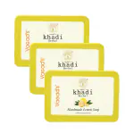 Vagad's Khadi Lemon Soap 125gm | Reduces Oil from Open Pores | | Free from Parabens | Pack of 3