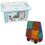 ToyDen Magnetic Tiles 100 Pieces Set Of Magnetic Building Tiles, Constructing and Creative Learning Educational Next Generation, Stem Toy For Kids, 3Yrs+, Multicolour