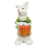 Wonderland Multicolor Resin Rabbit With Carrots Statue - 22.6 x 18.9 cms