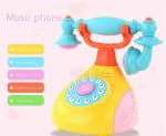 Sanjary Multicolor Plastic Kids Retro Style Landline Telephone Musical Phone Toy - 5 Plus Years