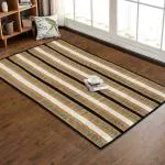 SUBHRA TEXTILE Natural Madurkathi Handweaving Black Chatai Mats / Yoga Mat/ Prayer Mat/ Floor Mat for Home, Office, Boutiques, Shops |Sleeping Mat for Floor, 6 X 3 Feet