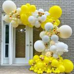 RG Accessories Grey, Yellow, Gold, White Rubber Solid Decoration Balloon Garland For Birthday, Baby Shower, Balloon (Pack Of 53)