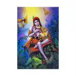 SHASWAT ART Krishna Art Paintings for Living Room with Sparkle Coated Lami 24x36 (Without Frame)