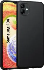 Aaralhub Samsung Galaxy F04, Samsung F04 Black Rubber, Plastic Shock Proof Back Cover