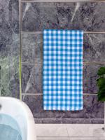 Athom Living Premium Gamcha Bath Towel 65 x 135 cm Pack of 1 White with Blue checkered