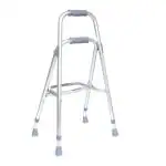 KosmoCare Premium Imported Light weight Aluminum Height Adjustable Folding Side-Style Hemi Walker - Silver