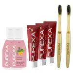 Purexa Healthy Gums Toothpaste And Herbal Gum Astringent And Toothbrush (Pack of 3)