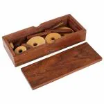 Shriji Crafts Arts Wooden 9-Rings Tower of Hanoi Puzzle Game Handmade, Brown IQ Brain Teaser Educational Game for Kids Made in India