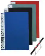 Shining Zon Cobra Spring File A4 Size Tough Durable Folder for Office documents and Certificate Plastic File in Black, Blue, Grey (Pack of 8 File)