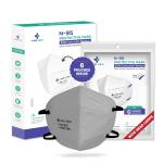 Careview N-95 Model No. CV1221H Head Loop Strap (Grey Colour, Pack of 6) Anti Pollution Face Mask with 2 Melt Blown Layers