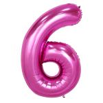 Bubble Bells large 6/Six Number Foil Balloon 32 inch in Pink color for happy birthday ,anniversary, party decoration |number 6 foil balloon Pink|32 inch foil balloon | decoration items.