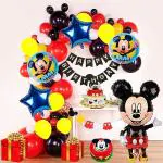 AT Presents Mickey Mouse Birthday Decoration Combo / Kit / Pack / Set Perfect Combination Make Occasion Merorable For Life Time (Set of 46)