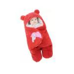 BUMTUM 3-in-1 Hooded Baby Soft Blanket Wrapper| Swaddle For New Born Babies(Boys & Girls) 0-6 Months, Travel-Friendly, Unicorn Print (Red)