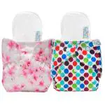 Seabird Regular Babies Most Loved Combo Cotton Cloth Reusable Freesize Diapers | Reduces Rash With 2 Insert Pad Pack Of 2